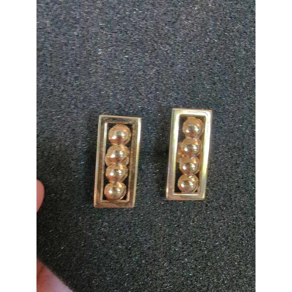 Hickok‎ USA Vintage Antique Gold Tone Metal Ball Cufflinks